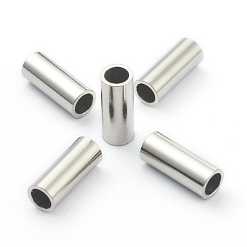 304 Stainless Steel Beads, Tube Beads, Stainless Steel Color, 10x4mm, Hole: 2.8mm