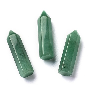 Pointed Natural Green Aventurine Home Display Decoration, Healing Stone Wands, for Reiki Chakra Meditation Therapy Decos, Bullet, 56.2x14x14mm