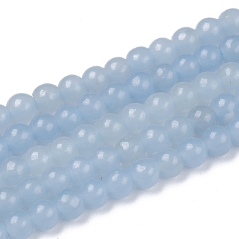 Natural Angelite Beads Strands, Round, 4mm, Hole: 0.7mm, about 120pcs/strand, 15.75 inch(40cm)