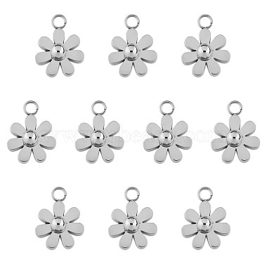 Stainless Steel Color Flower 430 Stainless Steel Pendants