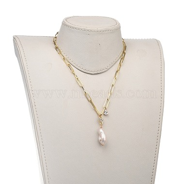 Natural Baroque Pearl Keshi Pearl Pendant Necklaces(NJEW-JN02909-01)-5