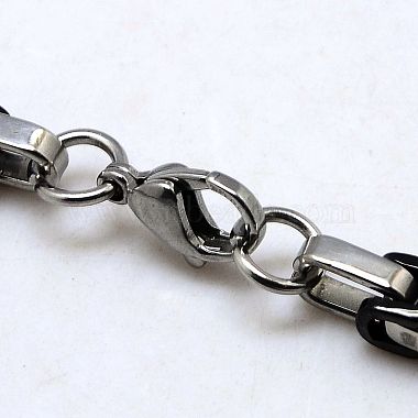 Men's Boys Byzantine Chain Necklaces Fashionable 201 Stainless Steel Necklaces(NJEW-I008-48C)-3