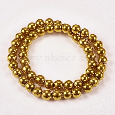 Electroplate Non-magnetic Synthetic Hematite Beads Strands(G-J169A-8mm-04)-2