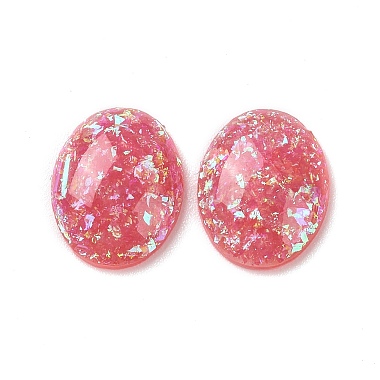 Light Coral Oval Resin Cabochons