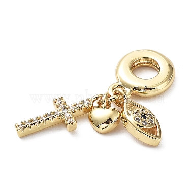 Rack Plating Eco-Friendly Brass Pave Clear Cubic Zirconia European Dangle Charms(KK-M256-03G)-3