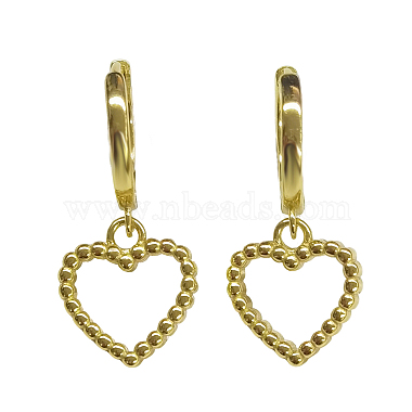 s925 pendientes de aro con forma de corazón hueco en plata de ley(FJ4331-1)-2