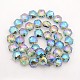 Hexagon Electroplate Full Rainbow Plated Glass Beads Strands(X-EGLA-P015-F04)-1