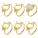 6Pcs Rack Plating Oval Brass Micro Pave Cubic Zirconia Adjustable Solitaire Ring Components(KK-DC0005-11)-1