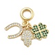 Brass Micro Pave Cubic Zirconia Pendants(KK-Q006-63G)-1