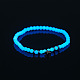Luminous Acrylic Beaded Stretch Bracelet with Alloy Star(LUMI-PW0001-100P)-1