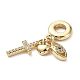 Rack Plating Eco-Friendly Brass Pave Clear Cubic Zirconia European Dangle Charms(KK-M256-03G)-3
