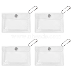 Transparent PVC Coin Wallets, Iron Snap Button & Bead Chain Change Purse, Card Holder, Clear, 17.5cm(ABAG-WH0044-28)