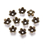 Tibetan Style Alloy Bead Caps, Cadmium Free & Lead Free, Antique Bronze, 6.5x3mm, Hole: 1mm(MLF1225Y-NF)