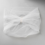 Acetate Fibre Lady Tulle Collars, Bridal Shawl, White, 870x50x10mm(AJEW-WH0596-074)