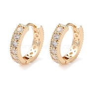 Brass Micro Pave Clear Cubic Zirconia Hoop Earrings, Real 18K Gold Plated, 12x13.5mm(EJEW-S234-05G)