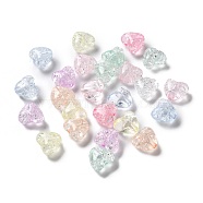 Transparent Acrylic Beads, Heart, Mixed Color, 9.5x10.5x6.5mm, Hole: 1.8mm(TACR-K003-03)