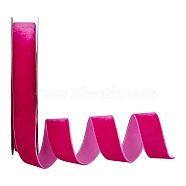 Velvet Ribbon, Single Side, for Gift Packing, Party Decoration, Pink, 1 inch(25mm), about 18.59~19.69 Yards(17~18m)/Roll(SRIB-WH0006-18D)