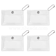 Transparent PVC Coin Wallets, Iron Snap Button & Bead Chain Change Purse, Card Holder, Clear, 17.5cm(ABAG-WH0044-28)