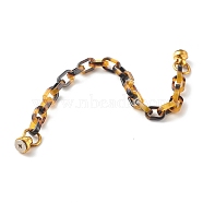 Resin Cable Chain Phone Case Chain, Anti-Slip Phone Finger Strap, Phone Grip Holder for DIY Phone Case Decoration, Golden, Brown, 18.4cm(HJEW-JM00501)