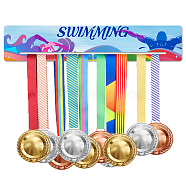 Acrylic Medal Holder, Medals Display Hanger Rack, Medal Holder Frame, Rectangle, Swimming Pattern, 70x390x5mm(AJEW-WH0346-005)