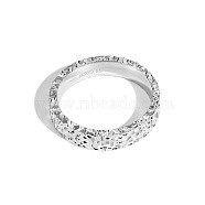 Fish Scale Pattern 925 Sterling Silver Finger Rings, Plain Band Rings for Women, Silver, 4mm, Inner Diameter: 17.6mm(RJEW-Q814-13S)