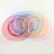 Round Organza Bags, with Sequins, Gift Bags, Mixed Color, 26cm(OP-R019-26cm-M)