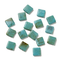 Opaque Acrylic Beads, Square, Dark Cyan, 8x8x3mm, Hole: 1mm(OACR-M018-03H)