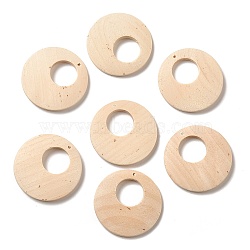 (Defective Closeout Sale: Get Mouldy) Wood Pendants, Flat Round, Blanched Almond, 40x5mm, Hole: 1.8mm(WOOD-XCP0001-78)