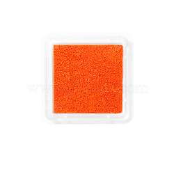Plastic Craft Finger Ink Pad Stamps, for Kid DIY Paper Art Craft, Scrapbooking, Square, Orange Red, 30x30mm(WG75845-03)