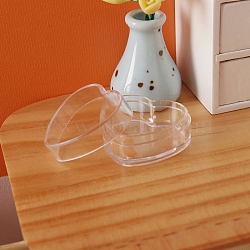 Plastic Storage Box, Miniature Ornaments, for Garden Dollhouse Accessories, Heart, Clear, 31x15mm(PW-WG57495-01)