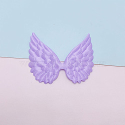 Angel Wing Shape Sew on Double-sided Satin Ornament Accessories, DIY Sewing Craft Decoration, Lilac, 58x45mm(PW-WG97373-03)
