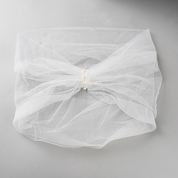 Acetate Fibre Lady Tulle Collars, Bridal Shawl, White, 870x50x10mm(AJEW-WH0596-074)