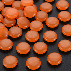 Imitation Jelly Acrylic Beads, Flat Round, Dark Orange, 12x5mm, Hole: 1.4mm, about 1110pcs/500g(MACR-S373-91-E05)