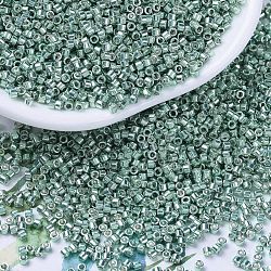 MIYUKI Delica Beads, Cylinder, Japanese Seed Beads, 11/0, (DB0415) Galvanized Turquoise Green, 1.3x1.6mm, Hole: 0.8mm, about 10000pcs/bag, 50g/bag(SEED-X0054-DB0415)