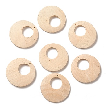 (Defective Closeout Sale: Get Mouldy) Wood Pendants, Flat Round, Blanched Almond, 40x5mm, Hole: 1.8mm
