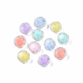 Transparent Acrylic Beads, Bead in Bead, Round, Mixed Color, 10x9mm, Hole: 2mm