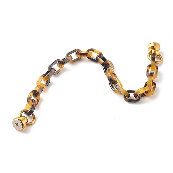 Resin Cable Chain Phone Case Chain, Anti-Slip Phone Finger Strap, Phone Grip Holder for DIY Phone Case Decoration, Golden, Brown, 18.4cm