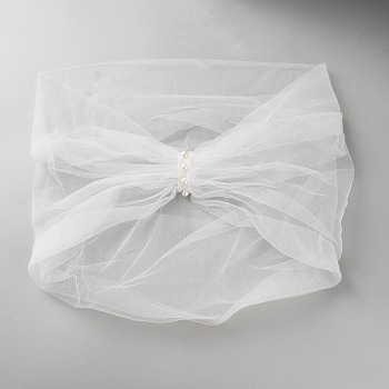 Acetate Fibre Lady Tulle Collars, Bridal Shawl, White, 870x50x10mm