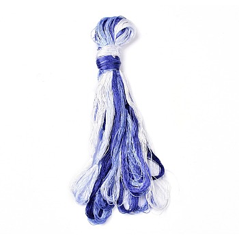 Real Silk Embroidery Threads, Friendship Bracelets String, 8 Colors, Gradient color, Slate Blue, 1mm, 20m/bundle, 8 bundles/set