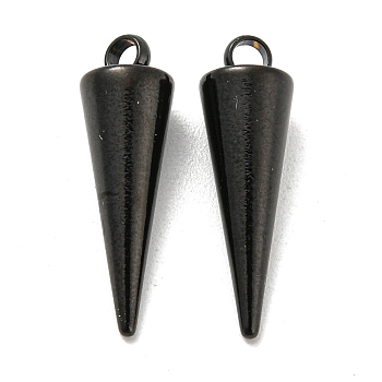 Ion Plating(IP) 304 Stainless Steel Pendants, Spike/Cone, Gunmetal, 13.5x7mm, Hole: 2mm