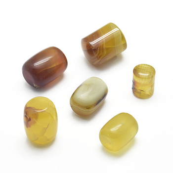 Natural Yellow Agate Beads, No Hole/Undrilled, Dyed & Heated, Mixed Shapes, 14~21x10~16mm