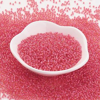 TOHO Japan Import Glass Round Seed Beads, 11/0, (979) Luminous Light Topaz/Neon Pink Lined, 2x1.5mm, Hole: 0.5mm, about 42000pcs/pound