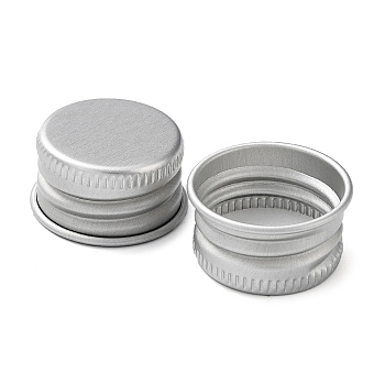 Aluminium Screw Caps, Refillable Bottle Replacement Lid, Flat Round, Platinum, 2.25x1.2cm