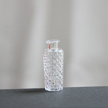 Mini Glass Flower Vase Ornaments, Micro Landscape Dollhouse Accessories, Pretending Prop Decorations, Clear, 14x33mm