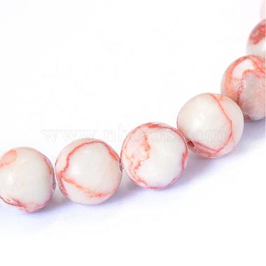 Brins de perles rondes en netstone rouge naturel(G-E334-4mm-06)-2