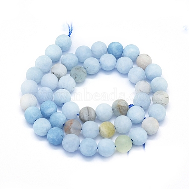 Natural Aquamarine Beads Strands(G-E561-01-8mm)-2