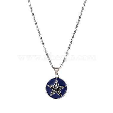 Dark Blue Star Stainless Steel Necklaces