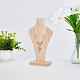 Bust Wooden Necklace Display Stands(NDIS-WH0009-17)-4