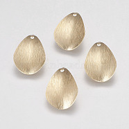 Brass Pendants, teardrop, Golden, 20x13x2mm, Hole: 1mm(IFIN-F144-19G)