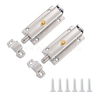 304 Stainless Steel Spring Locks Set, with Screws, Stainless Steel Color, 13.5~82.5x30~31.5x16~21mm, Hole: 3.5~4mm(SW-TAC0001-22A-P)